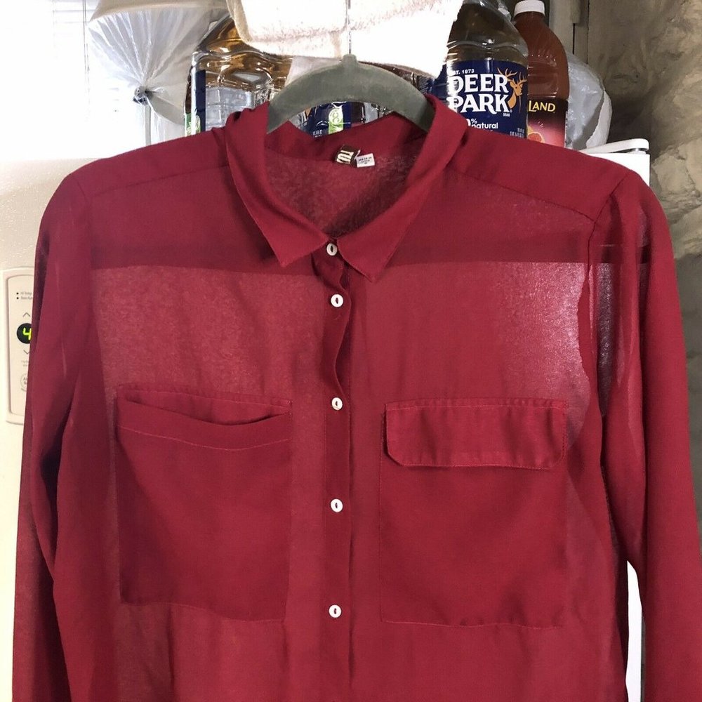 Kut From The Kloth Collared Button Up Blouse Small - image 2